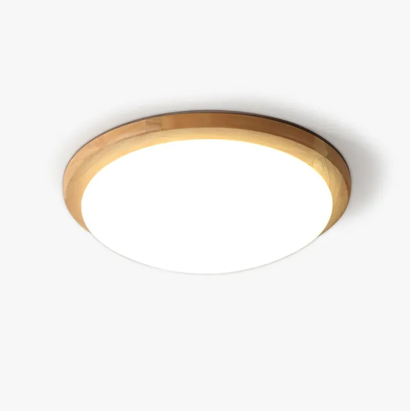 Myshae Minimalistische Trommel-Deckenleuchte Holz