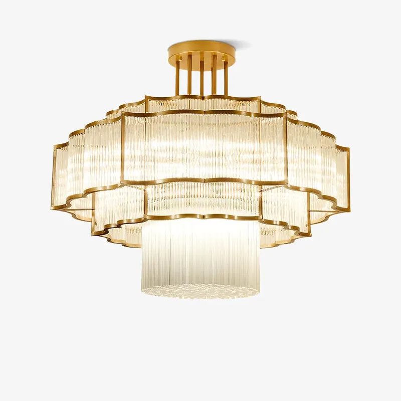 Lustra Schwarz-Gold Glas-Kronleuchter