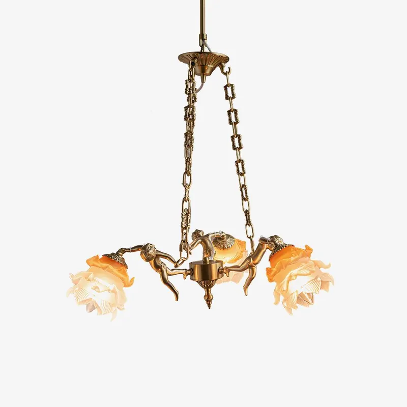 Lustra Vintage Florale Messing-Kronleuchter