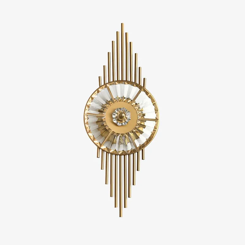 Cilirel Luxuriöse Kristall-Gold-Wandleuchte Zahnrad
