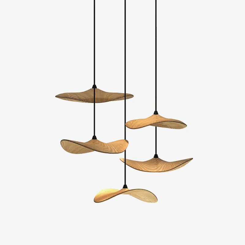 Abbott Kronleuchter Holz Blatt Leer Minimalistisch