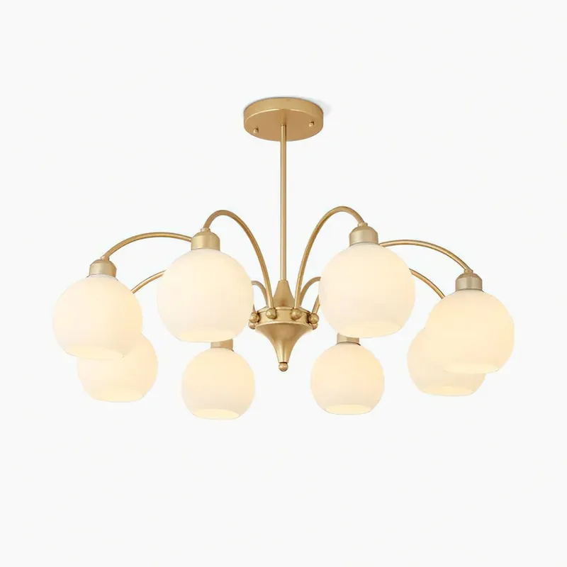 Lustra Kronleuchter Skulptural Glas Gold Modern 8-Lichter
