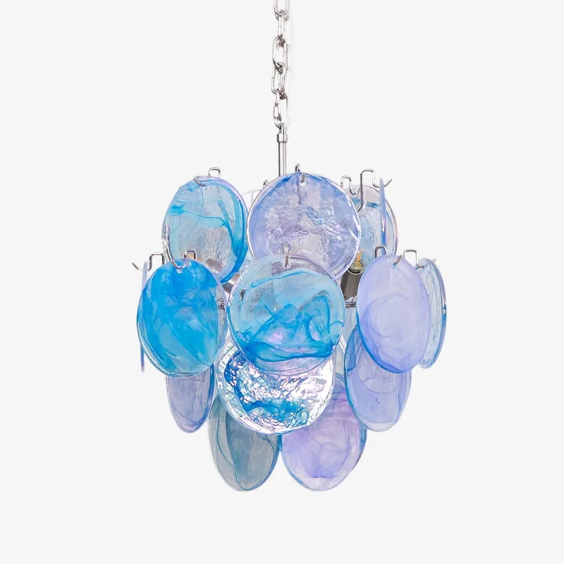 Aurora Kronleuchter Glas Murano Blau Aqua