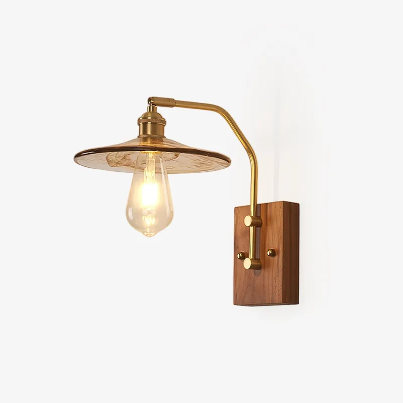 Avveleth Vintage-Wandlampe Eleganz aus Nussbaum