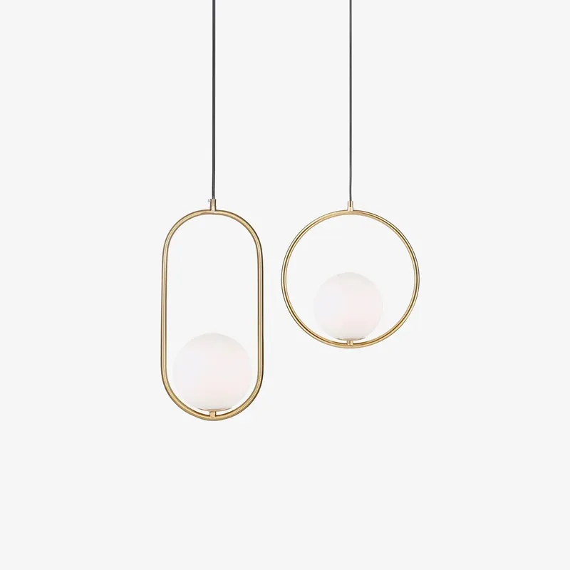Ellipse zeitgenössische Pendelleuchte aus Messing