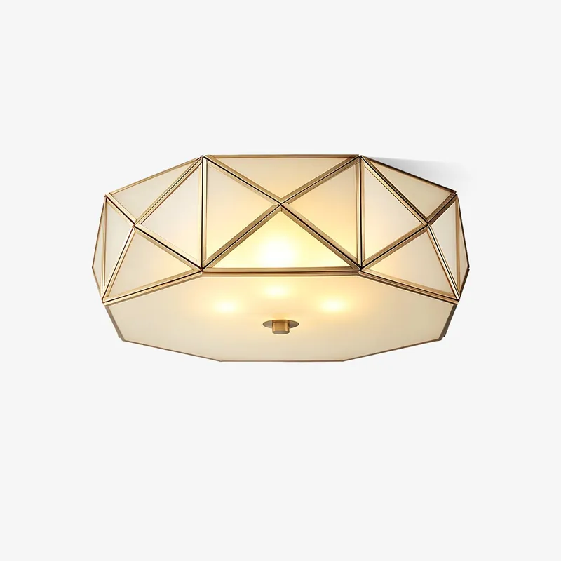 Coloreth geometrische Deckenlampe aus Messing und Glas