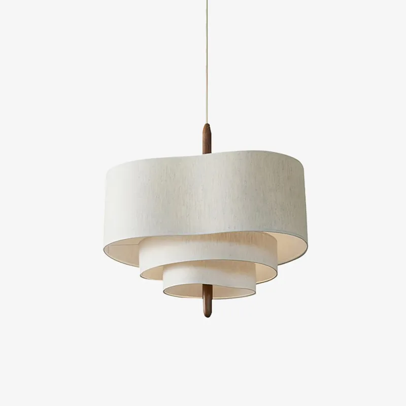 Eldorora Eleganz Welle Skala Holz Stoff Pendelleuchte
