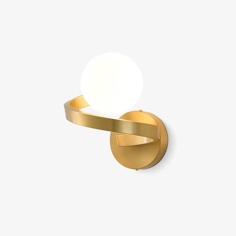 Abner Gebogen Modern Minimalistisch Messing Glas Wandleuchte