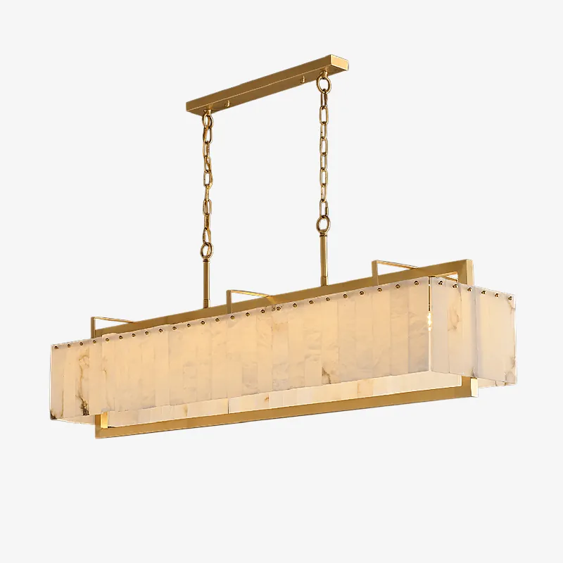 Aether rechteckige Pendelleuchte aus Alabaster