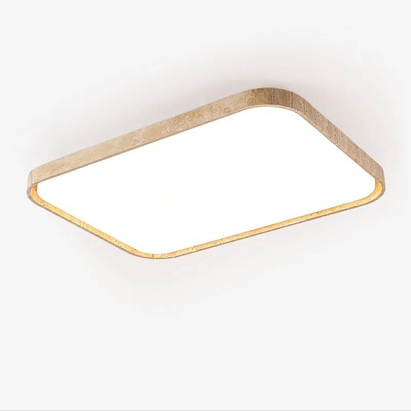 Aisle quadratische Deckenleuchte aus Travertin