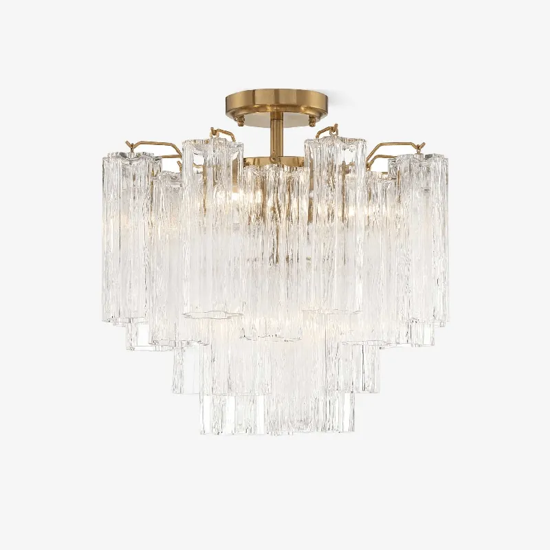 Aurora Deckenleuchte Transparent Murano Glas Röhren Mundgeblasen