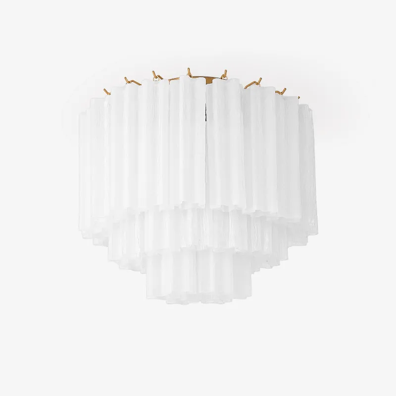 Aurora Deckenleuchte Weiß Murano Glas Überlagerung Elegant Modern