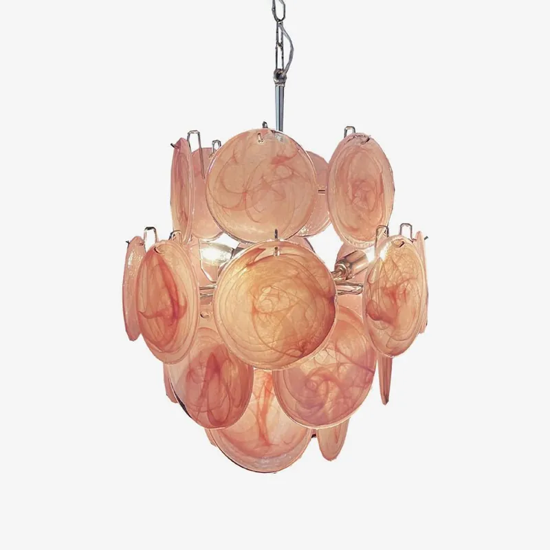 Aurora Kronleuchter aus Murano-Glas Vintage-Rosa