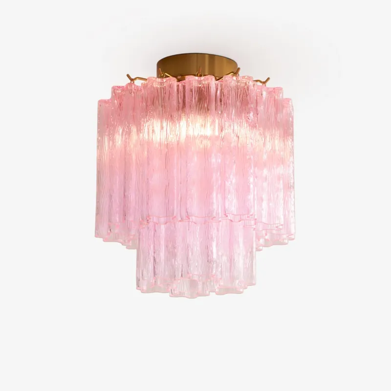Aurora Moderne Deckenleuchte aus Rosa Glas