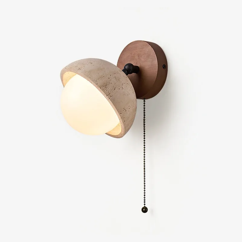 Avtale Wandlampe aus Travertin in Bogenform