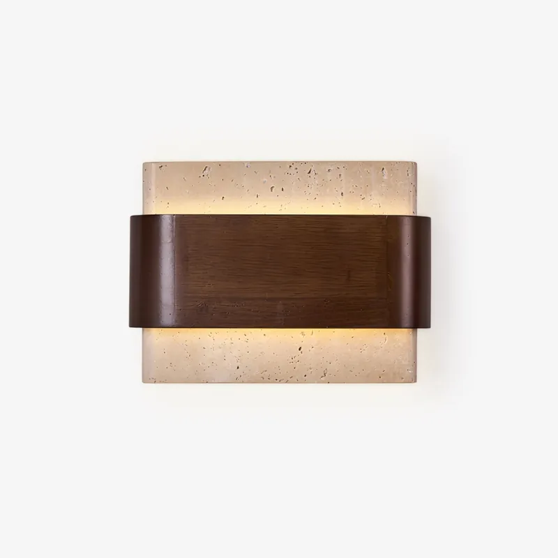 Ulnoros Wandlampe aus Travertin mit Paneelen