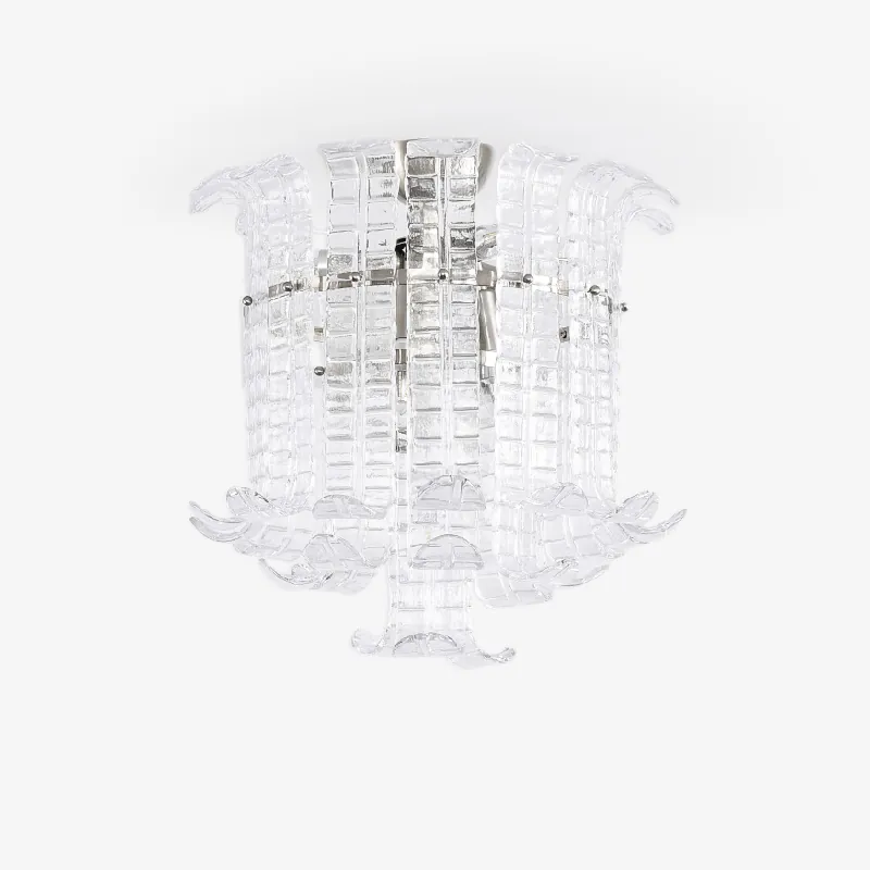 Aurora Deckenlampe aus klarem Murano-Glas