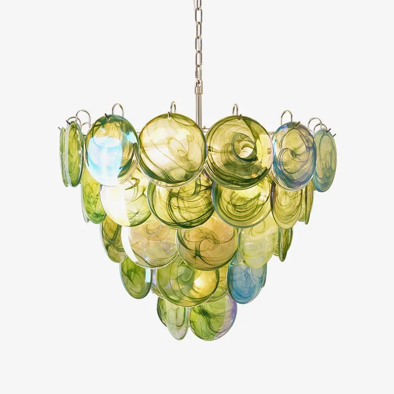 Aurora Kronleuchter aus grünem Murano-Glas