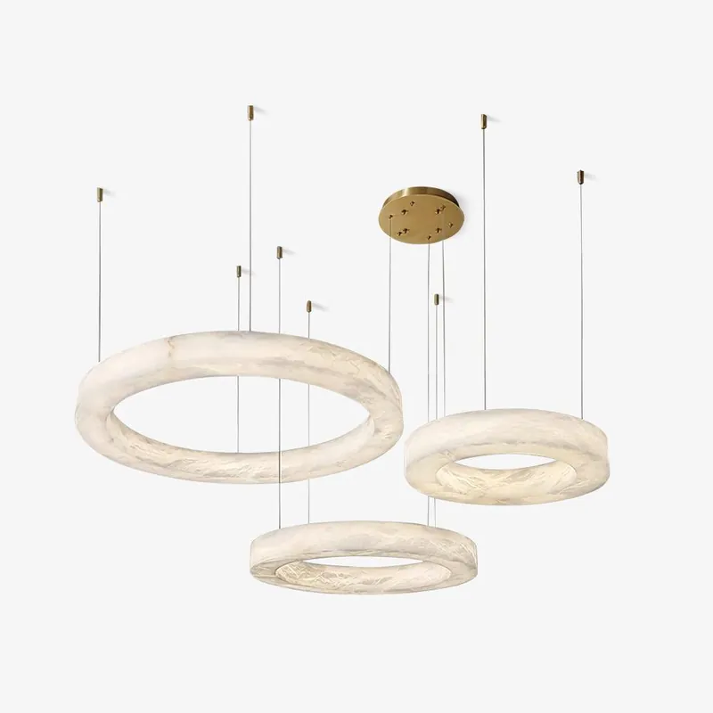 Olloros Alabaster Multi-Ring Pendelleuchte