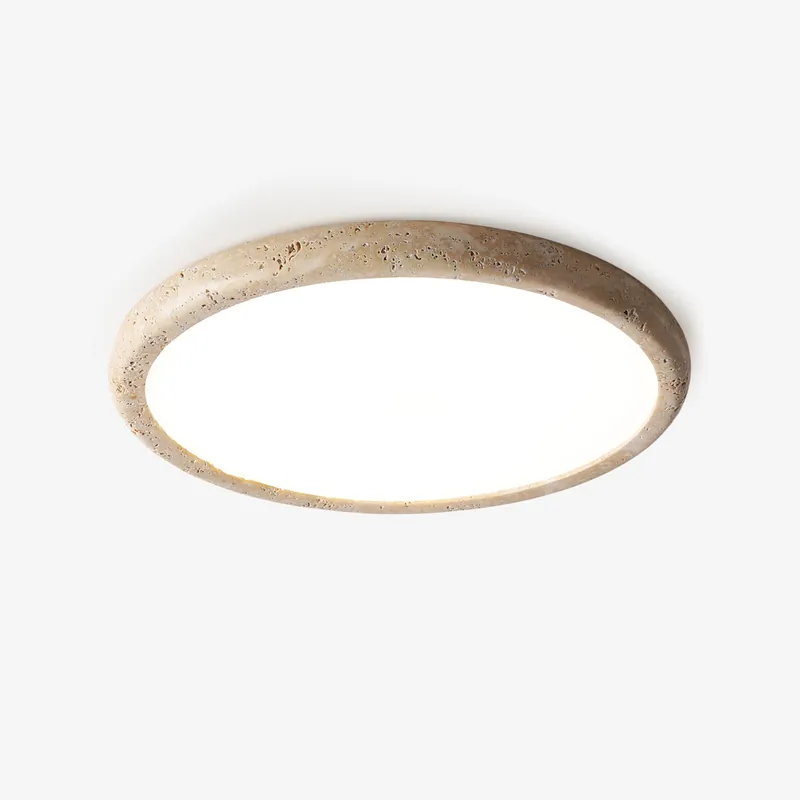 Aurrina Deckenleuchte mit Rahmen in Ringform aus Travertin