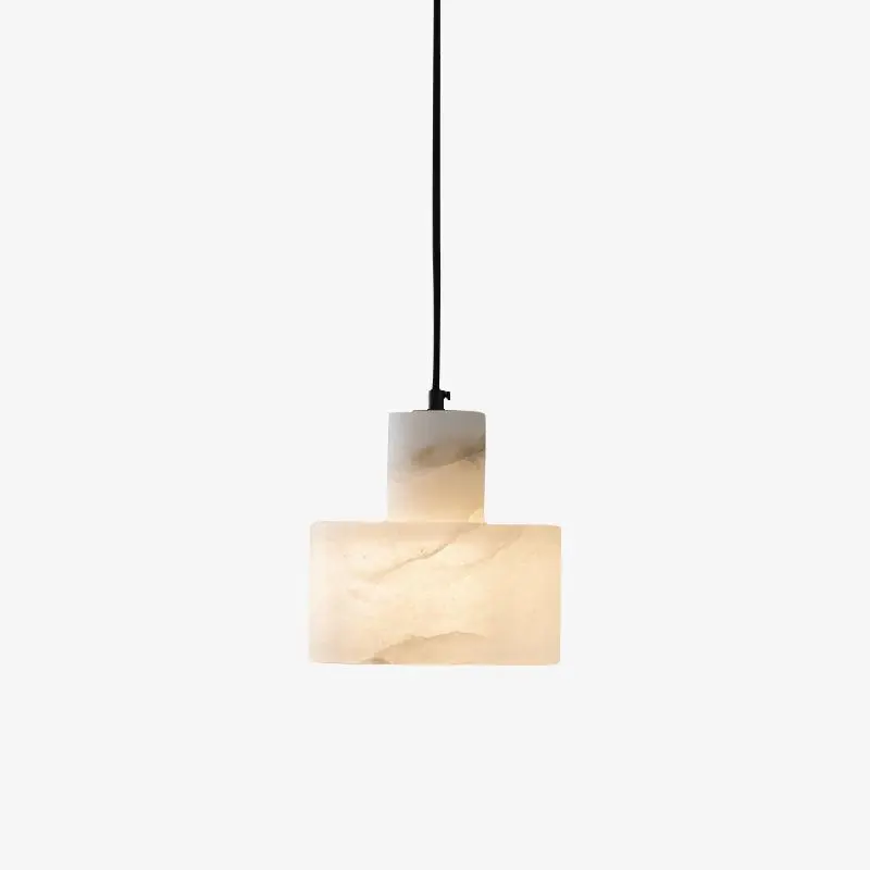 Alabaster doppelte zylindrische Pendelleuchte