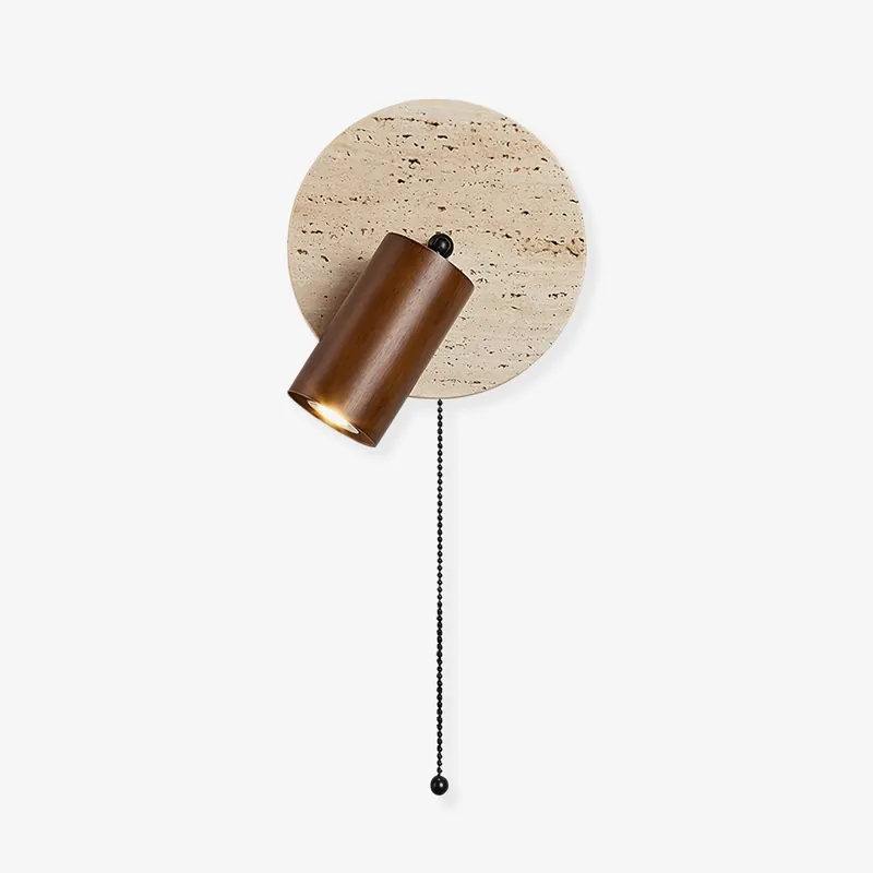 Evzoryra Wandleuchte Disc Swing aus Travertin