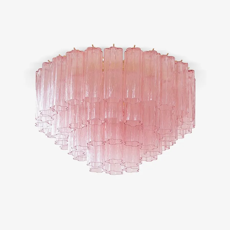 Aurora Deckenlampe aus vintage Murano-Glas in rosa