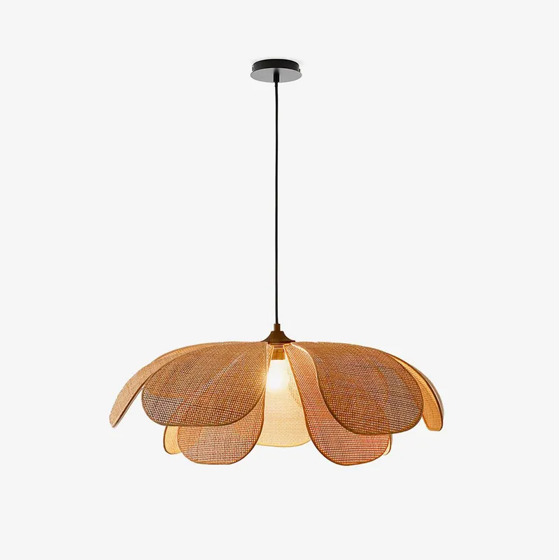 Petaral Pendelleuchte Retro aus Rattan