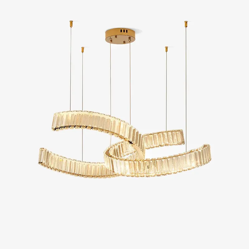 Lustra Spiral-Kronleuchter aus goldenem Kristall, Glamour