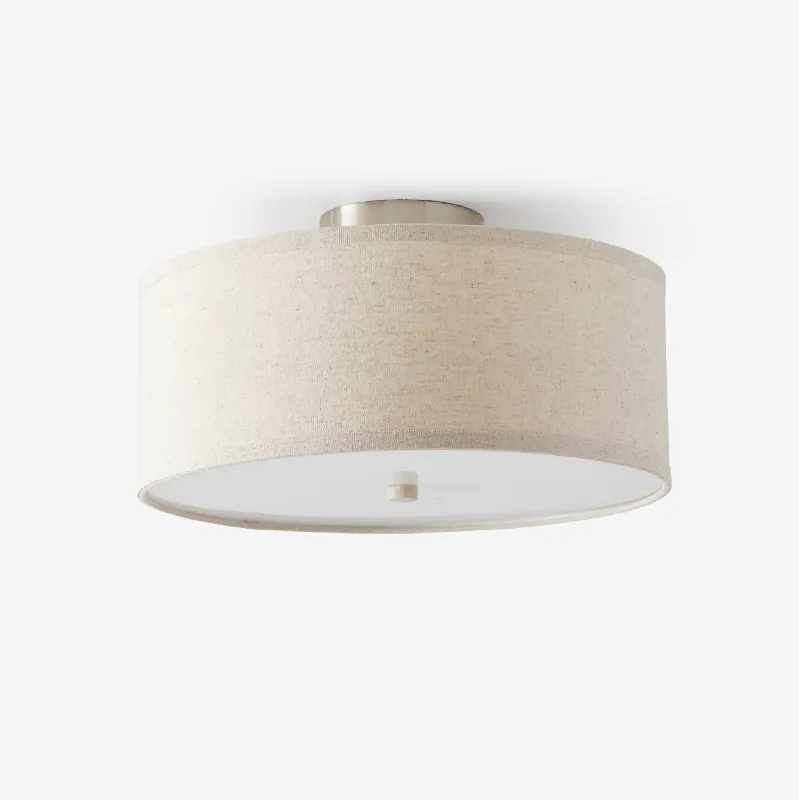 Deckenlampe mit schlichtem und elegantem Leinen-Schirm