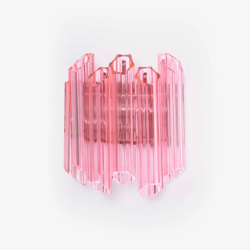 Aurora Wandleuchte Röhren aus Murano-Glas Rosa