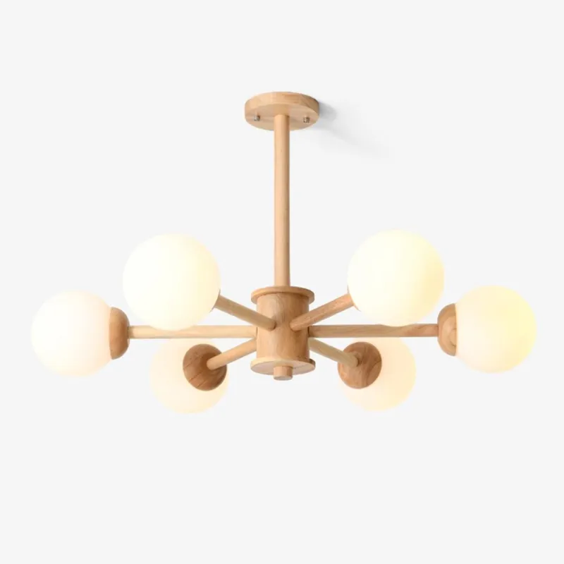 Lustra Kronleuchter Holz Globe Minimalistisch Natürlich