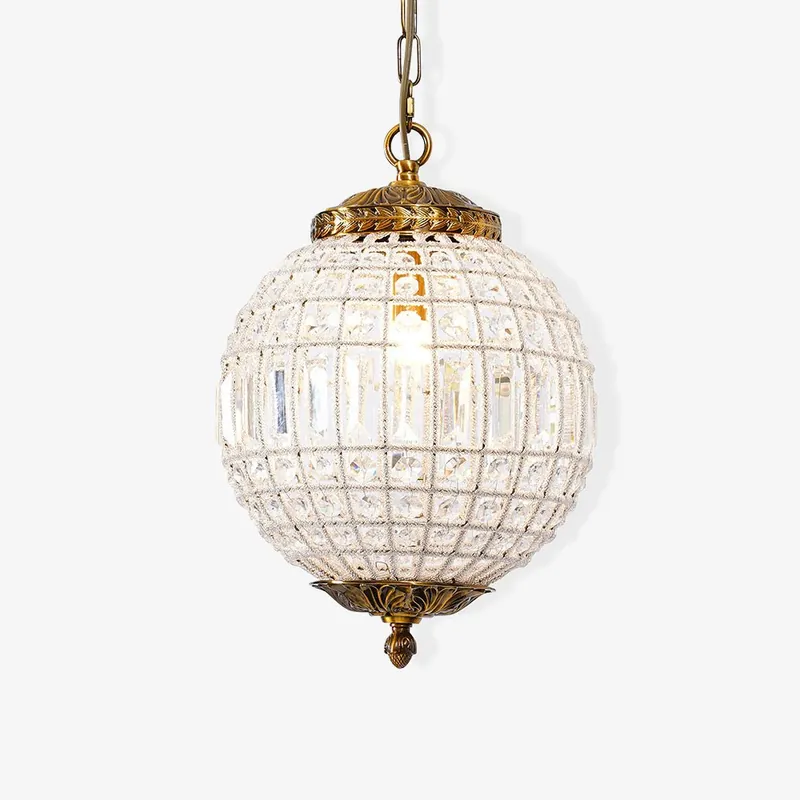 Lustra Vintage Kristall Globe Gold