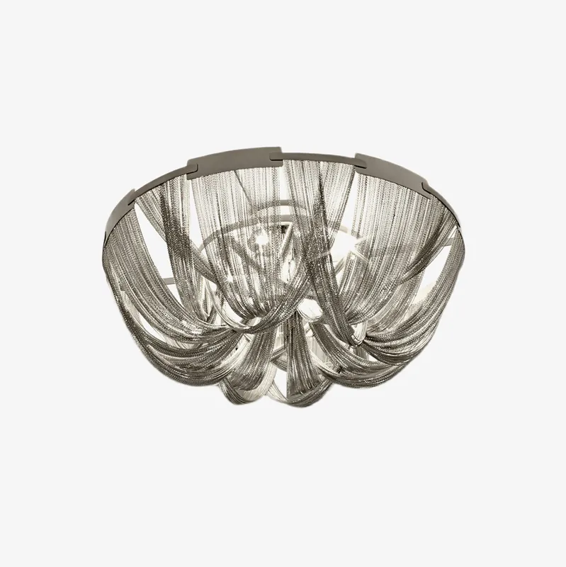 Deckenlampe Fransen Kette Nickel Rahmen