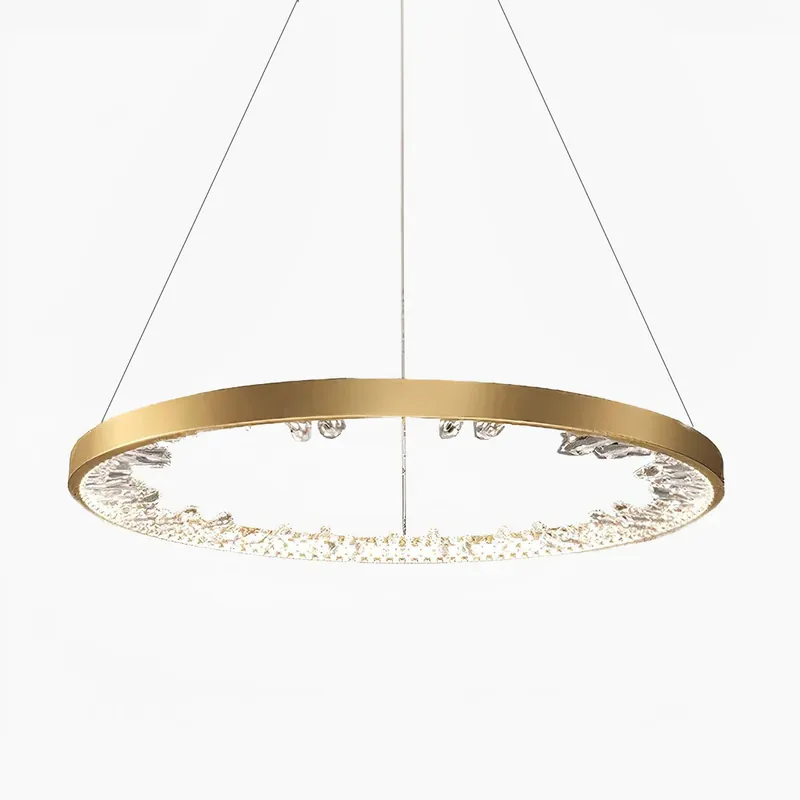 Lustra Kronleuchter Kreis Kristall Ring Gold Elegant