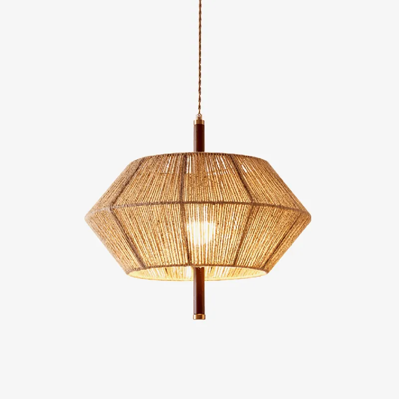 Rattan Hängelampe Vintage aus Schnur