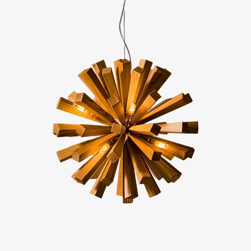 Nova Premium Nordic Kunst-Kronleuchter aus strahlendem Holz