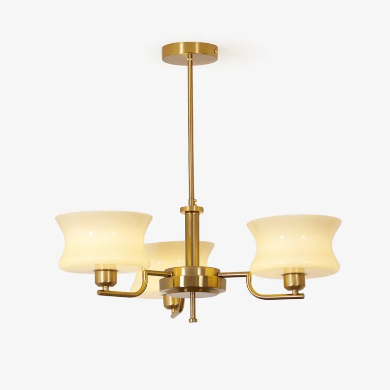 Vintage-Glas-Chandelier in natürlichem Gold