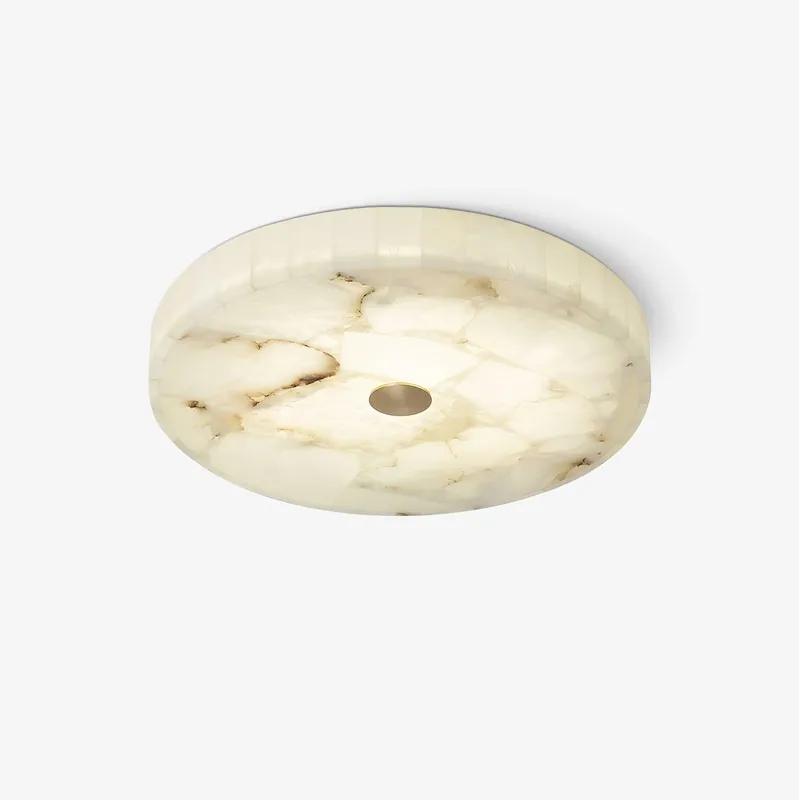 Ciphayra Runde Minimalistische Deckenleuchte aus Alabaster