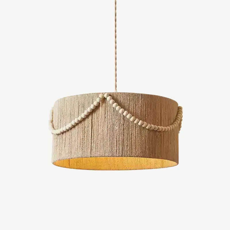 Ershaa Elegante Boho-Hängelampe mit Naturperlen