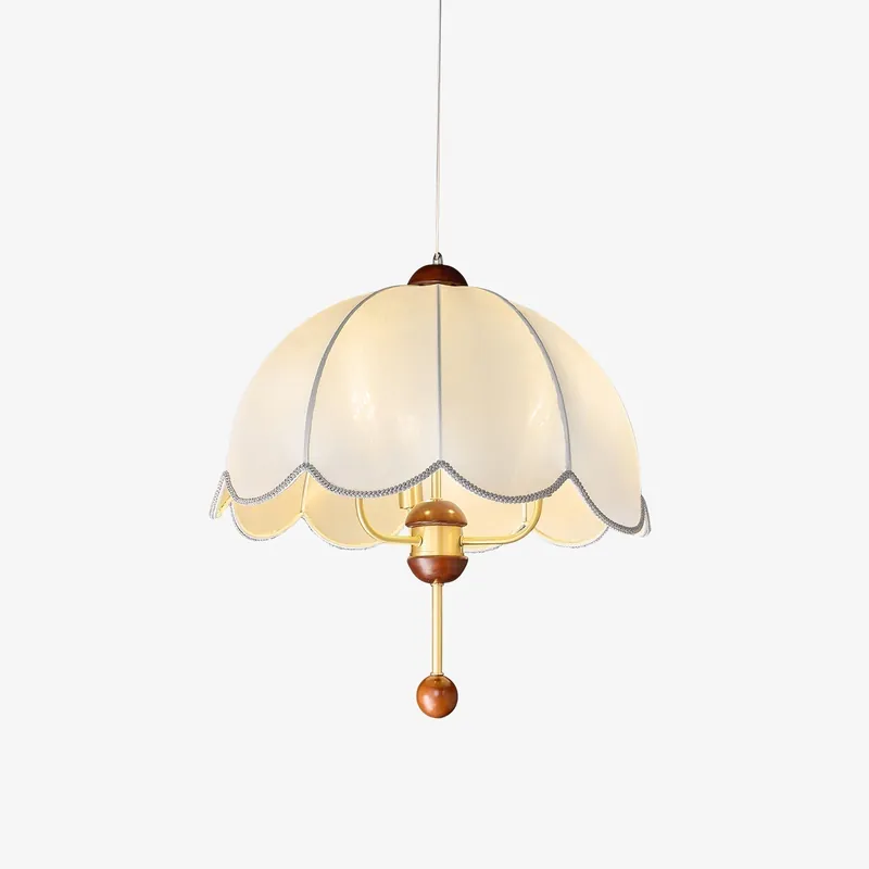 Varaeia Elegante Hängelampe aus blühendem Stoff und Holz