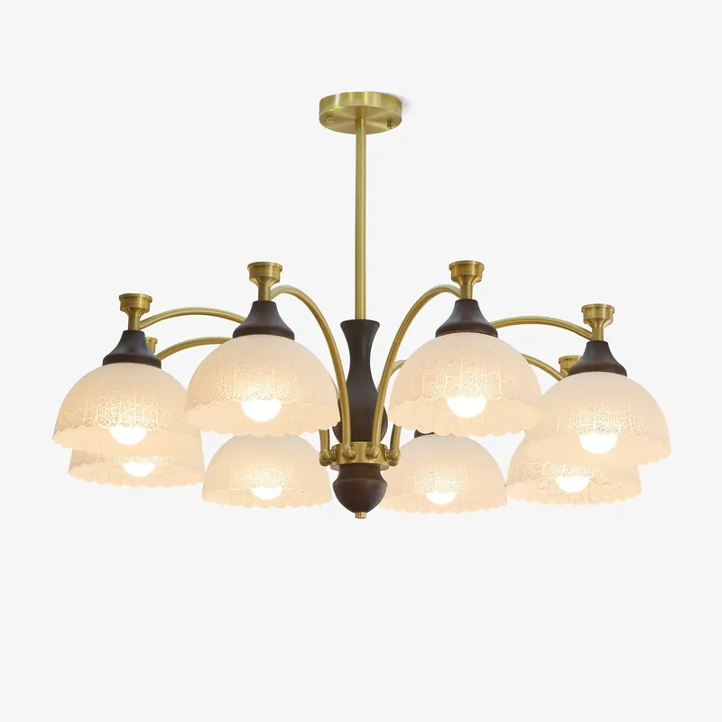 Avvynila Eleganter Vintage-Kronleuchter aus Messing und Holz