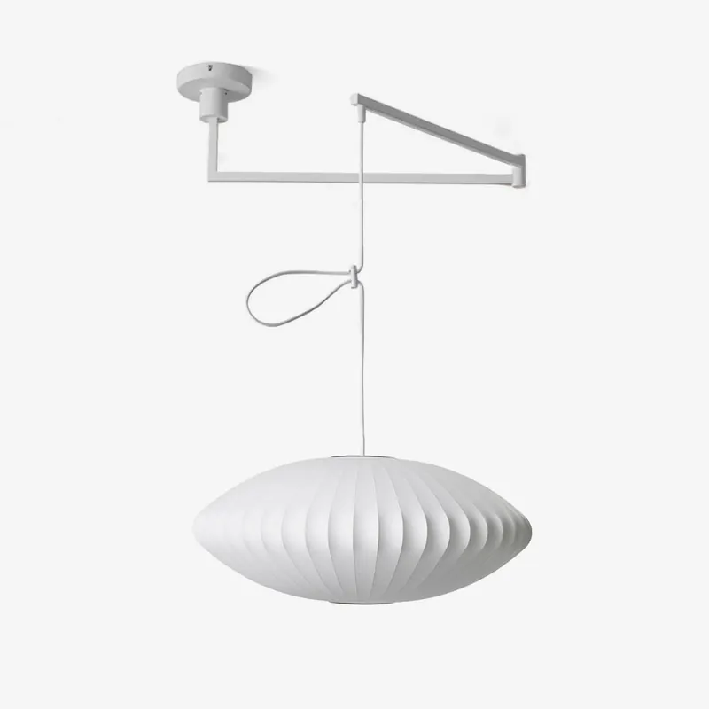 Solarnce Minimalistische Seiden- und Stahl-Pendelleuchte