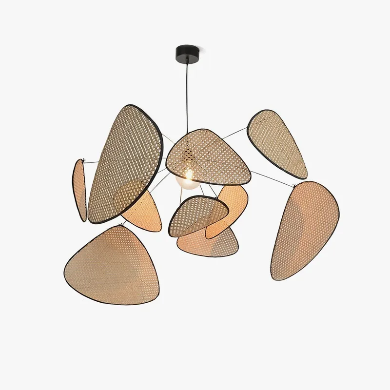 Lustra Retro-Chandelier mit Geflecht-Schirm