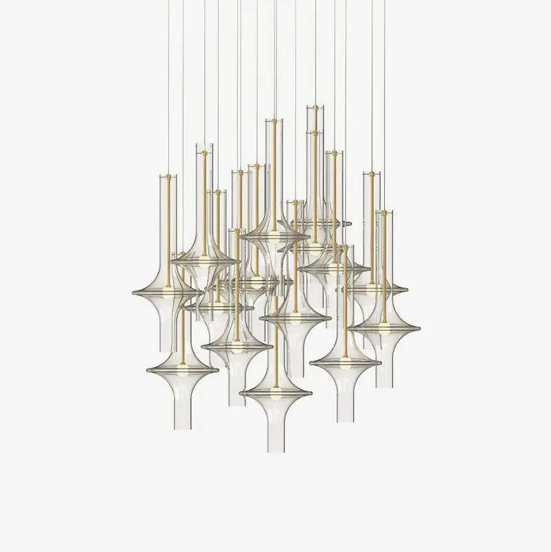 Talera industrielle Glam-Pendelleuchte aus Glas