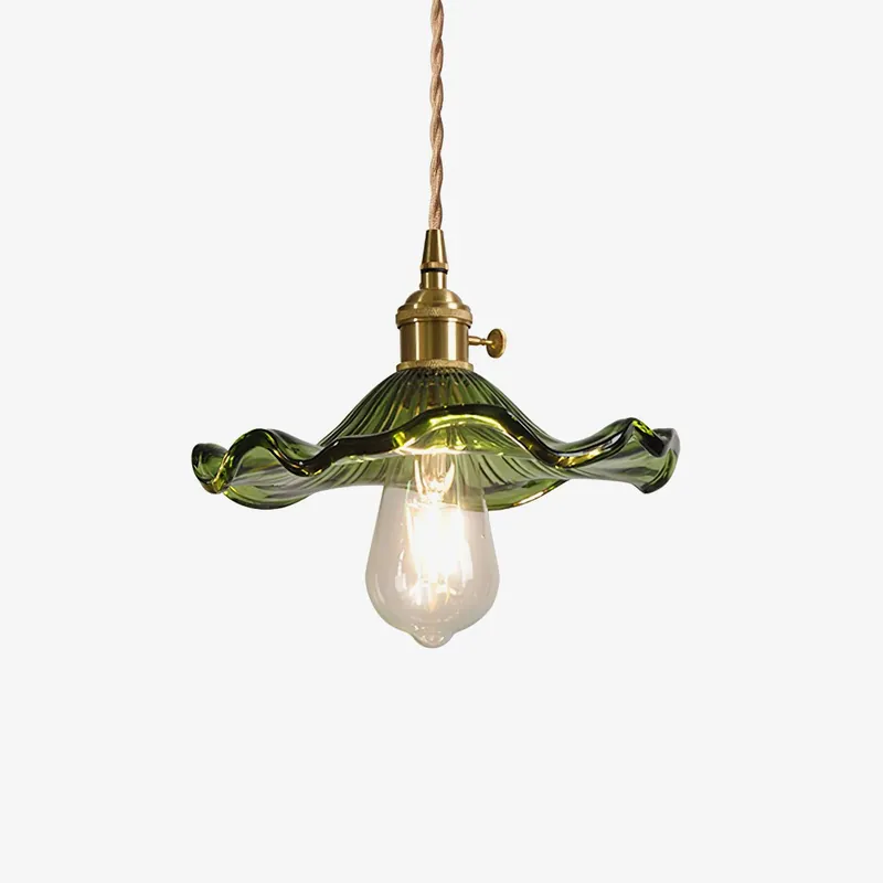 Nerisse Vintage Glas- und Messing-Hängelampe
