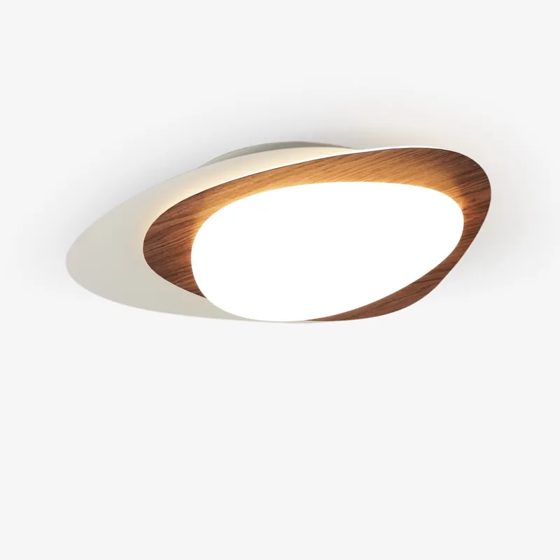 Solara Ovaler Nussbaum-LED-Deckenleuchte