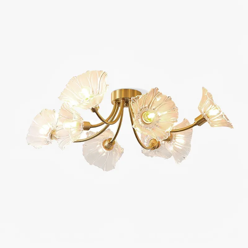 Solara Deckenlicht Blume aus Glas Blütenblatt Chic Elegant