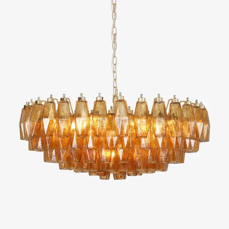 Murano Kronleuchter Bernstein Überlagert Oval