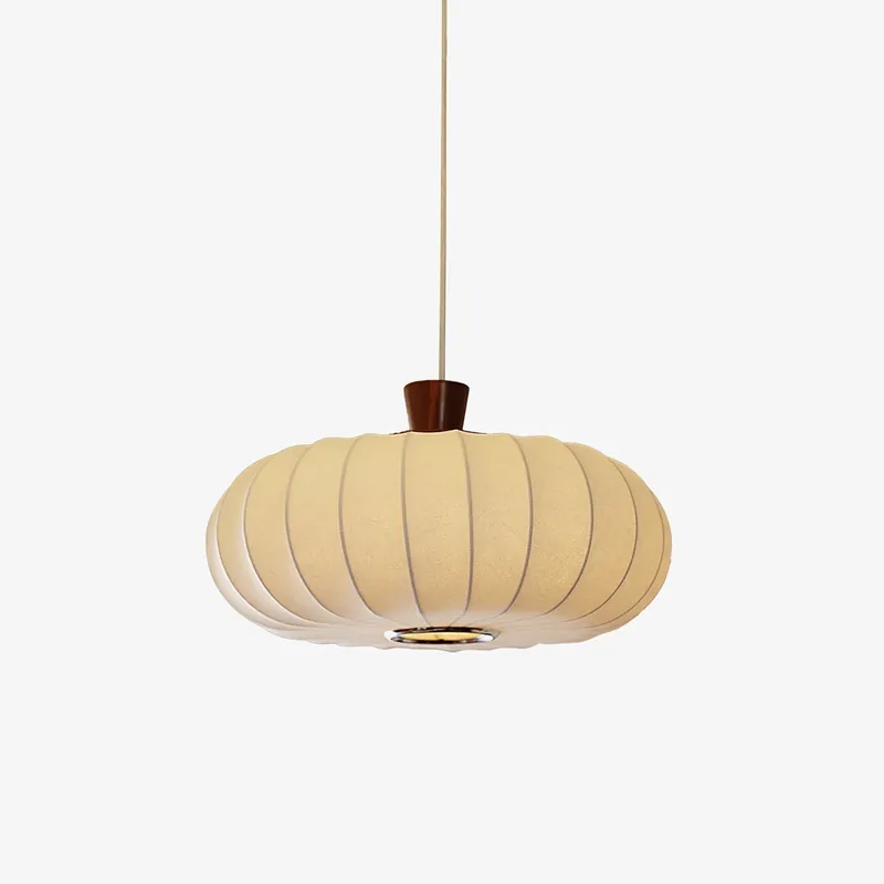 Solice Hängeleuchte Seide Holz Retro